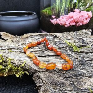 Bracelet Cornaline, Brésil, 16-18cm, Qualité A