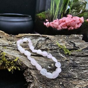 Bracelet Quartz rose, Brésil, 16-18cm, Qualité AB