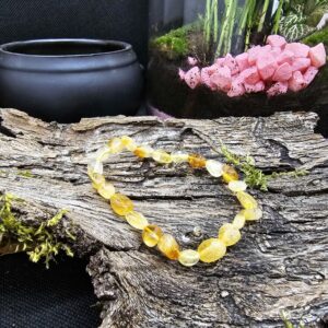 Bracelet Citrine Chauffée, Brésil, 16-18cm, Qualité A