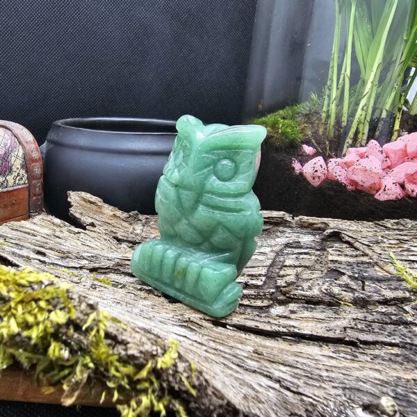 Figurine Chouette, Aventurine Verte, Brésil, Qualité A
