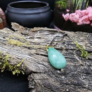 Pendentif Goutte Aventurine Verte, Brésil, Qualité A+