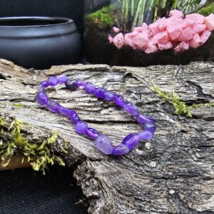 Bracelet Améthyste, Brésil, 16-18cm, Qualité AA